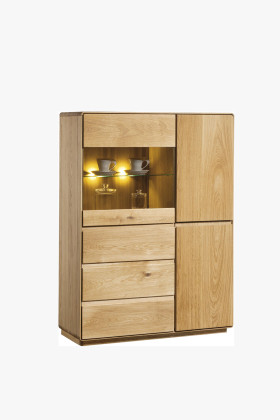 Massive Eichenvitrine Typ 45 naturholz grifflos